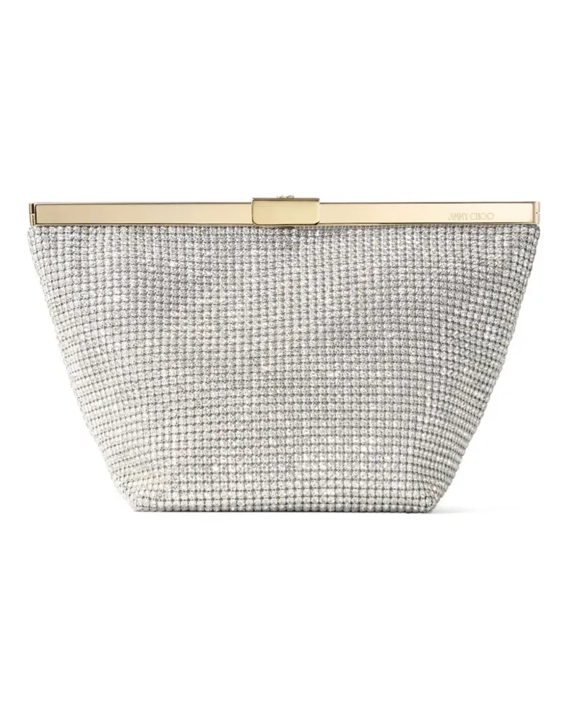 Jimmy Choo Ganache Clutch mit Kristallen - Silber Silber