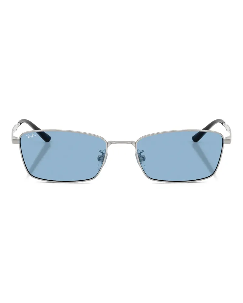 Ray Ban titanium rectangle-frame sunglasses - Silber Silber