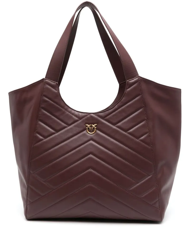 Pinko Schultertasche mit Chevron-Steppung - Rot Rot