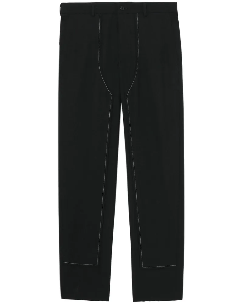 Comme des Garçons Gerade Hose mit Ziernähten - Schwarz Schwarz