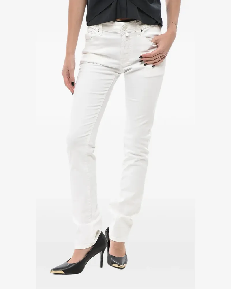 Jacob Cohën Gerade Jeans mit Patch-Detail - Weiß Weiß