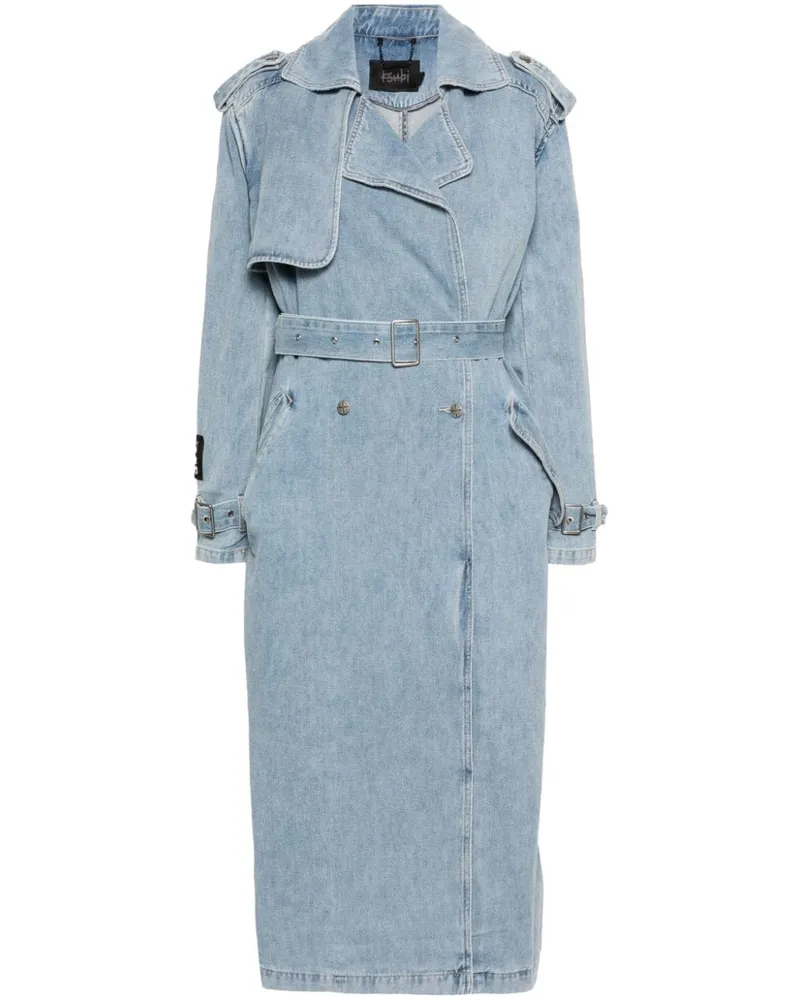 ksubi Kult Authentik Denim-Trenchcoat Blau