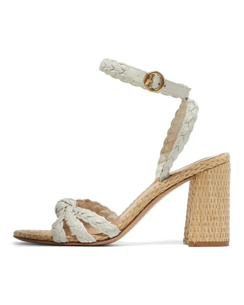 Gianvito Rossi Gewebte Sandalen mit Knöchelriemen - Weiß Weiß