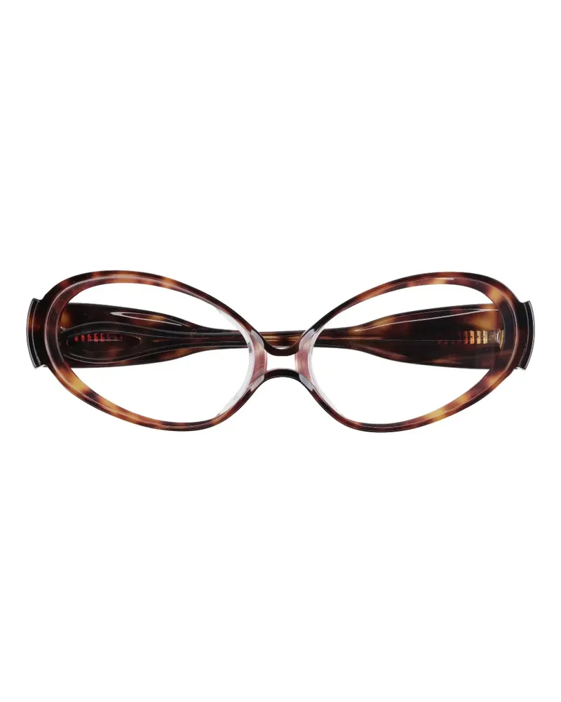 Henrik Vibskov Upside Down Sonnenbrille mit ovalem Gestell - Braun Braun