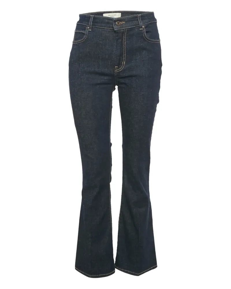 Max Mara logo-patch flared denim jeans - Blau Blau
