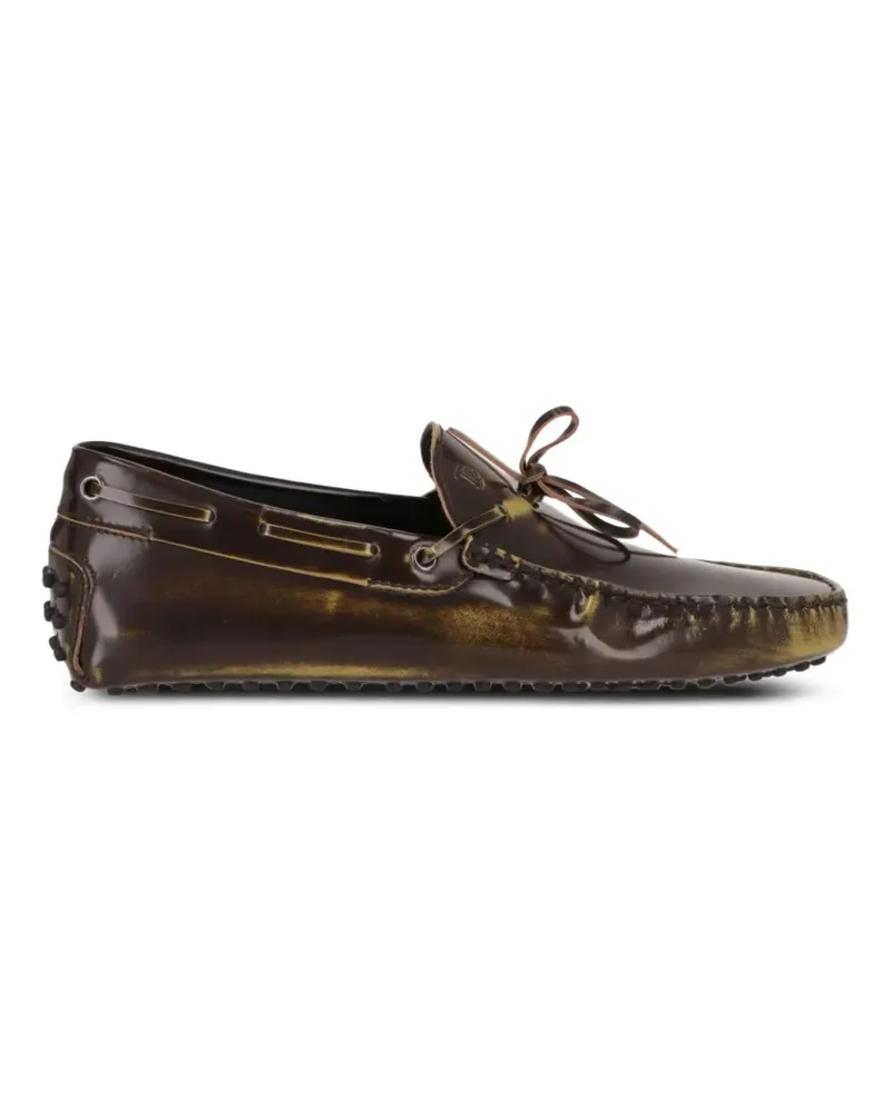 TOD'S bow-detail Gommino loafers - Braun Braun