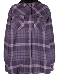 ROTATE Birger Christensen Flanell-Hemdjacke mit Pfeilen Violett