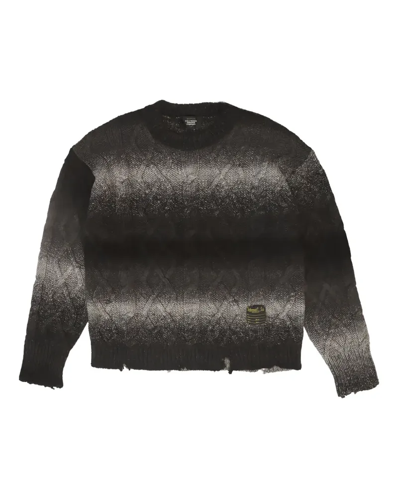HTC Hollywood Trading Company cable-knit distressed sweater - Grau Grau