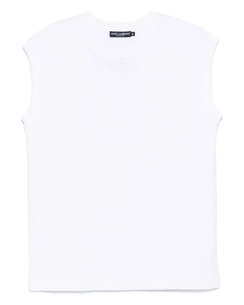 Dolce & Gabbana Top mit rundem Ausschnitt - Weiß Weiß
