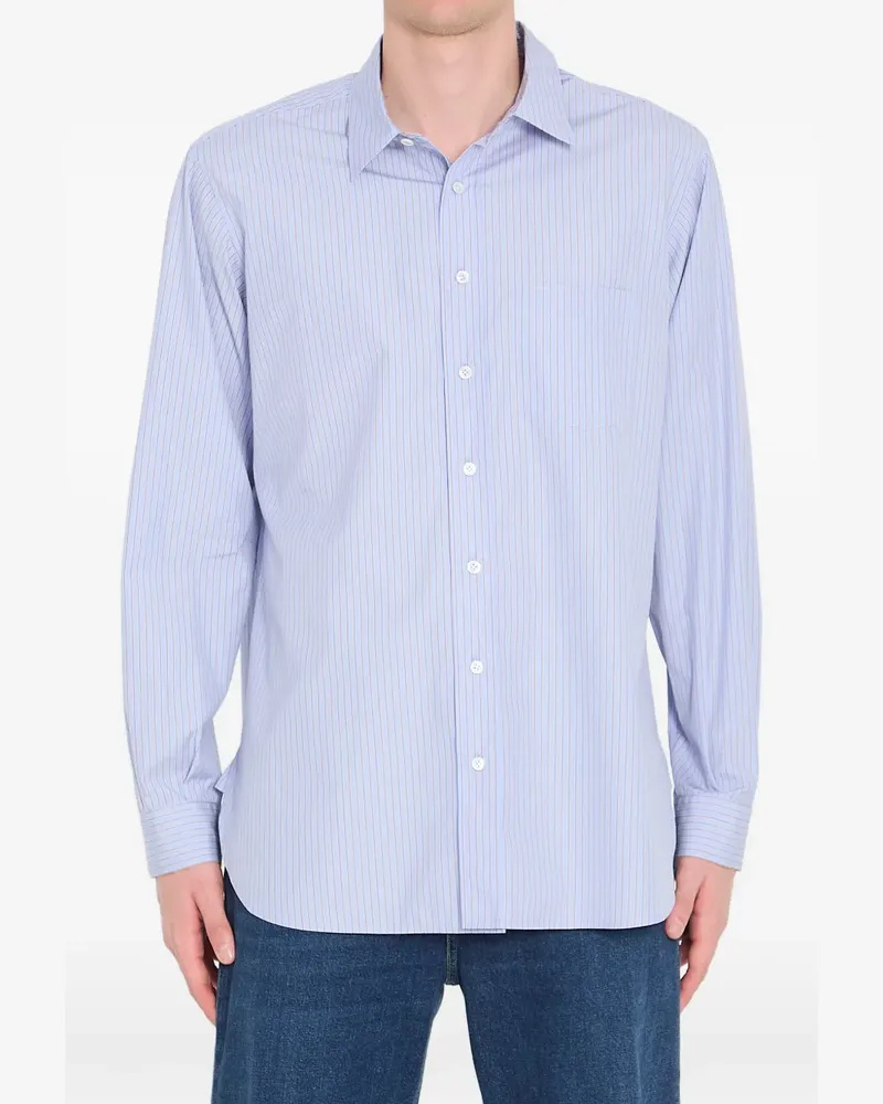 The Row striped patch-pocket shirt - Blau Blau