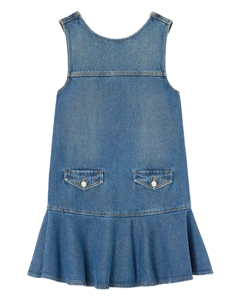 Ganni Gerüschtes Minikleid mit Tasche - Blau Blau