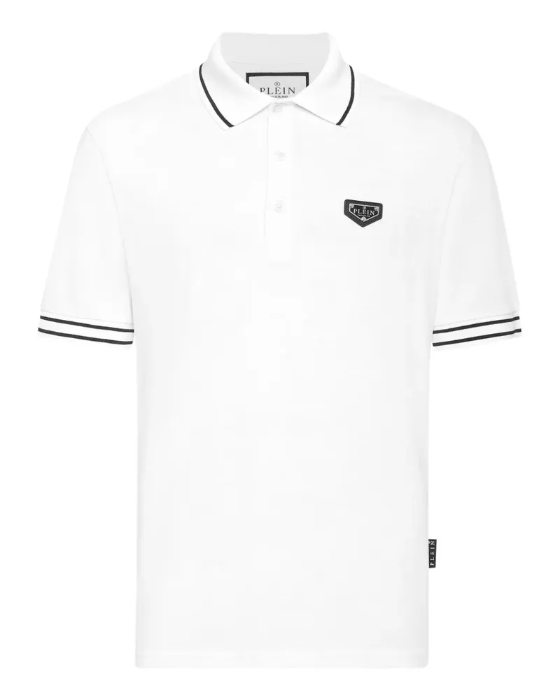 Philipp Plein Poloshirt mit Logo-Schild - Weiß Weiß