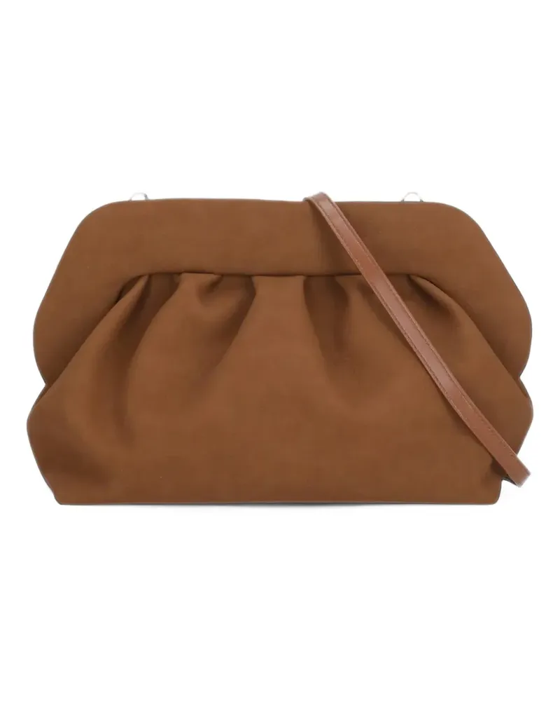 THEMOIRÈ Geraffte Clutch - Braun Braun