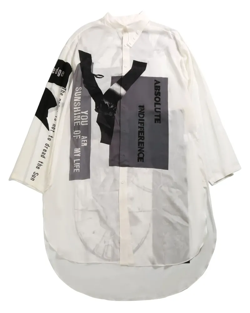 Yohji Yamamoto printed shirt - Weiß Weiß