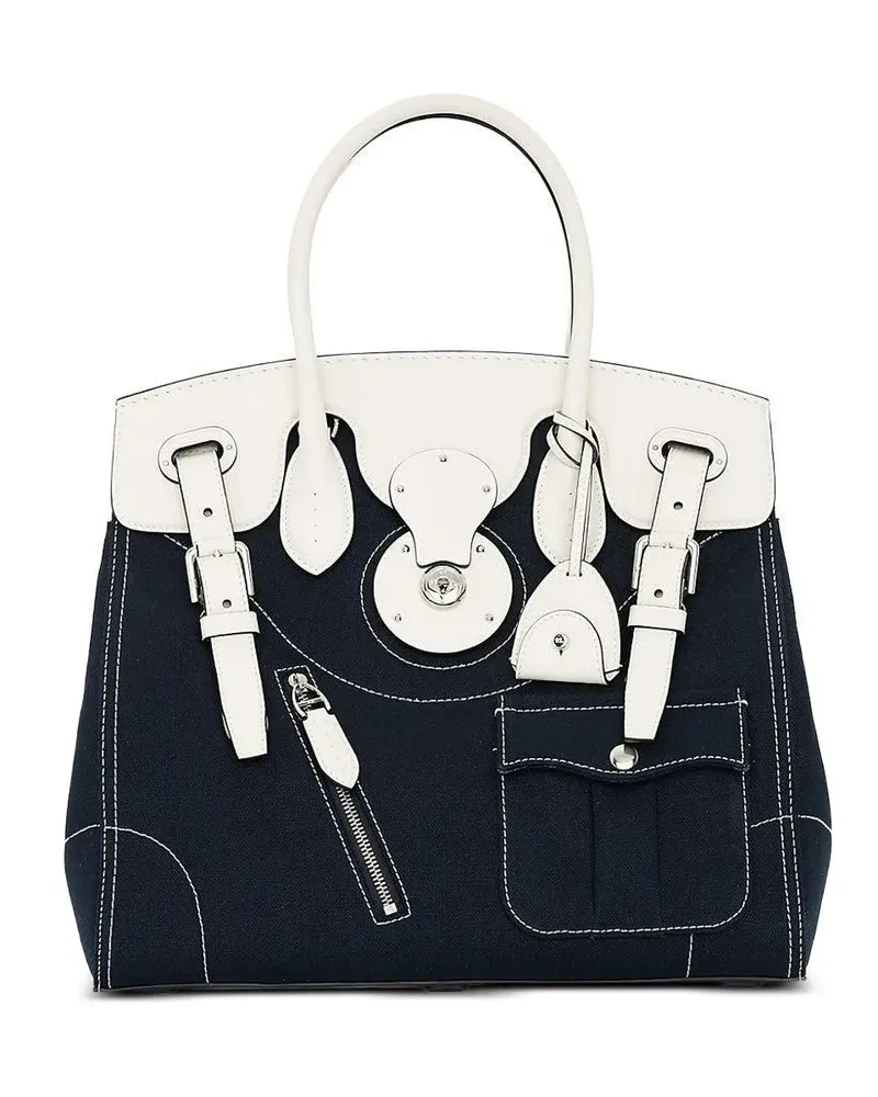 Ralph Lauren calfskin trim ricky tote bag - Blau Blau