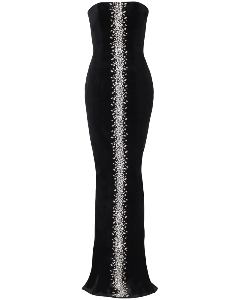 Balmain Maxikleid mit Strass - Schwarz Schwarz
