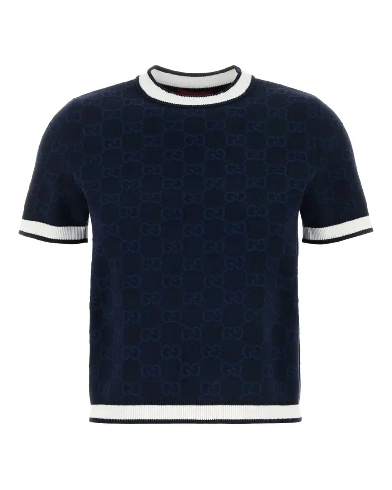 Gucci T-Shirt mit Monogrammmuster - Blau Blau