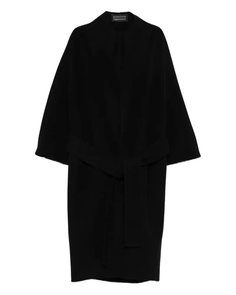 Gianluca Capannolo Mantel mit Bindegürtel - Schwarz Schwarz