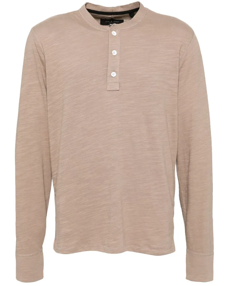 Rag & Bone Classic Flame Henley-Poloshirt - Nude Nude
