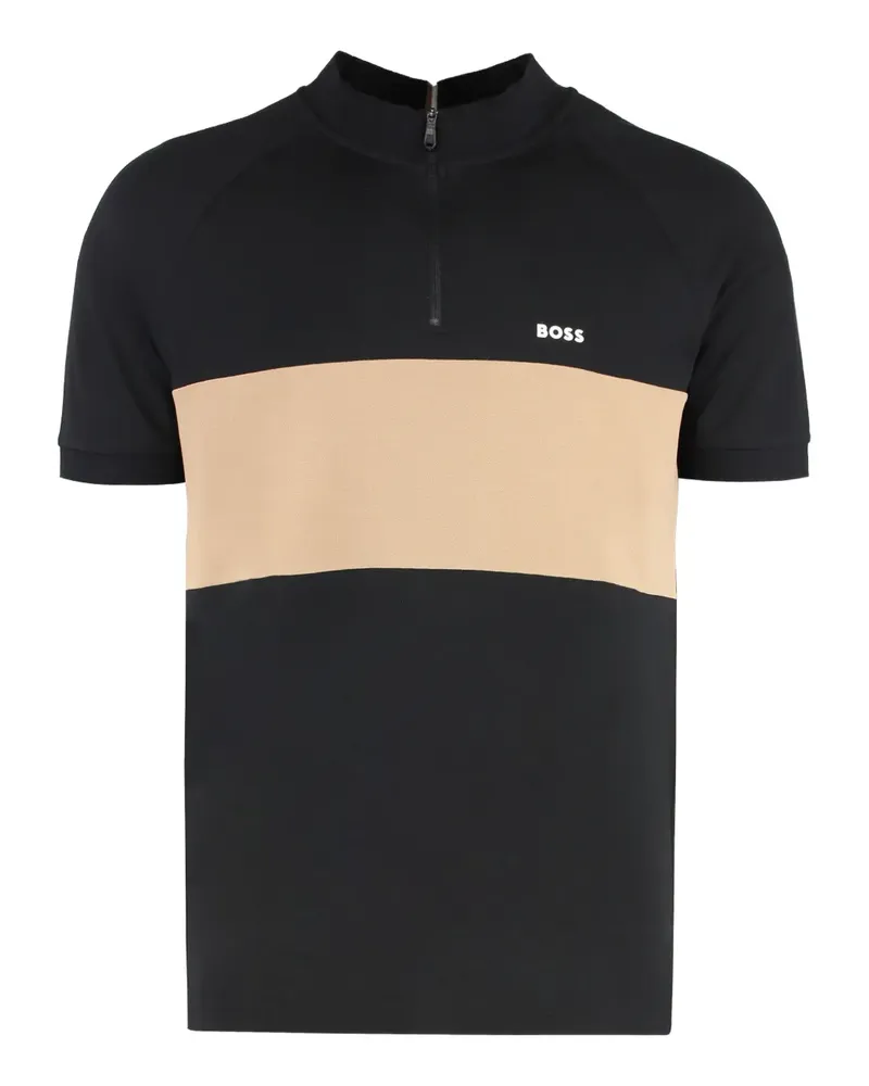 HUGO BOSS Poloshirt in Colour-Block-Optik - Schwarz Schwarz