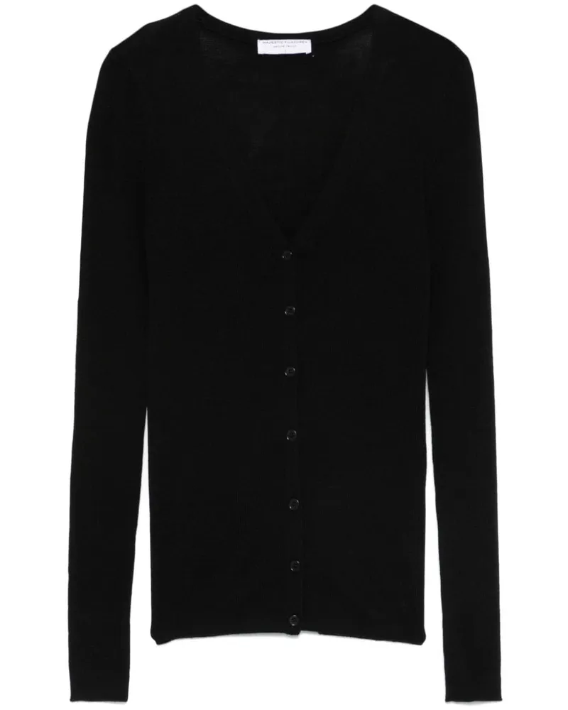 Majestic Gilet Cardigan - Schwarz Schwarz