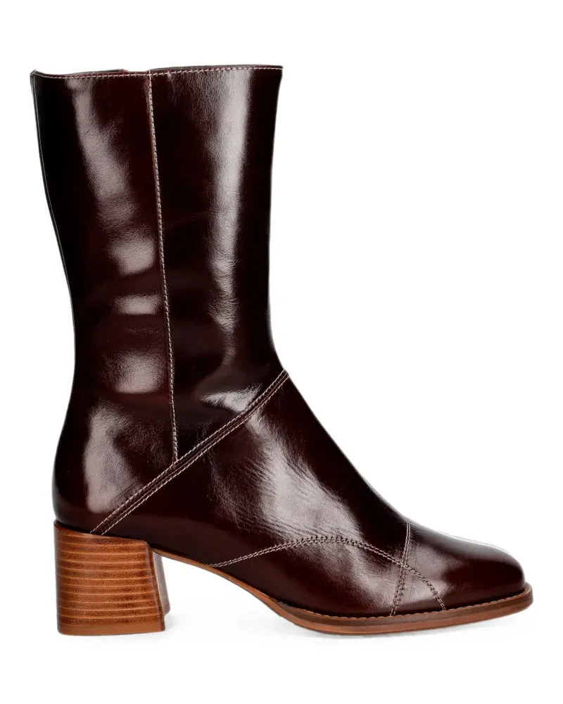 Billi Bi B1300 contrast-stitch leather boots - Braun Braun