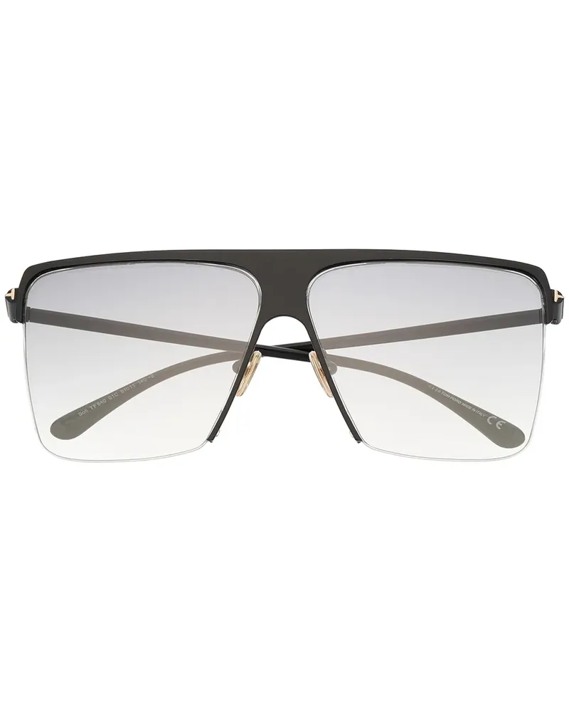 Tom Ford Eckige Sonnenbrille - Schwarz Schwarz