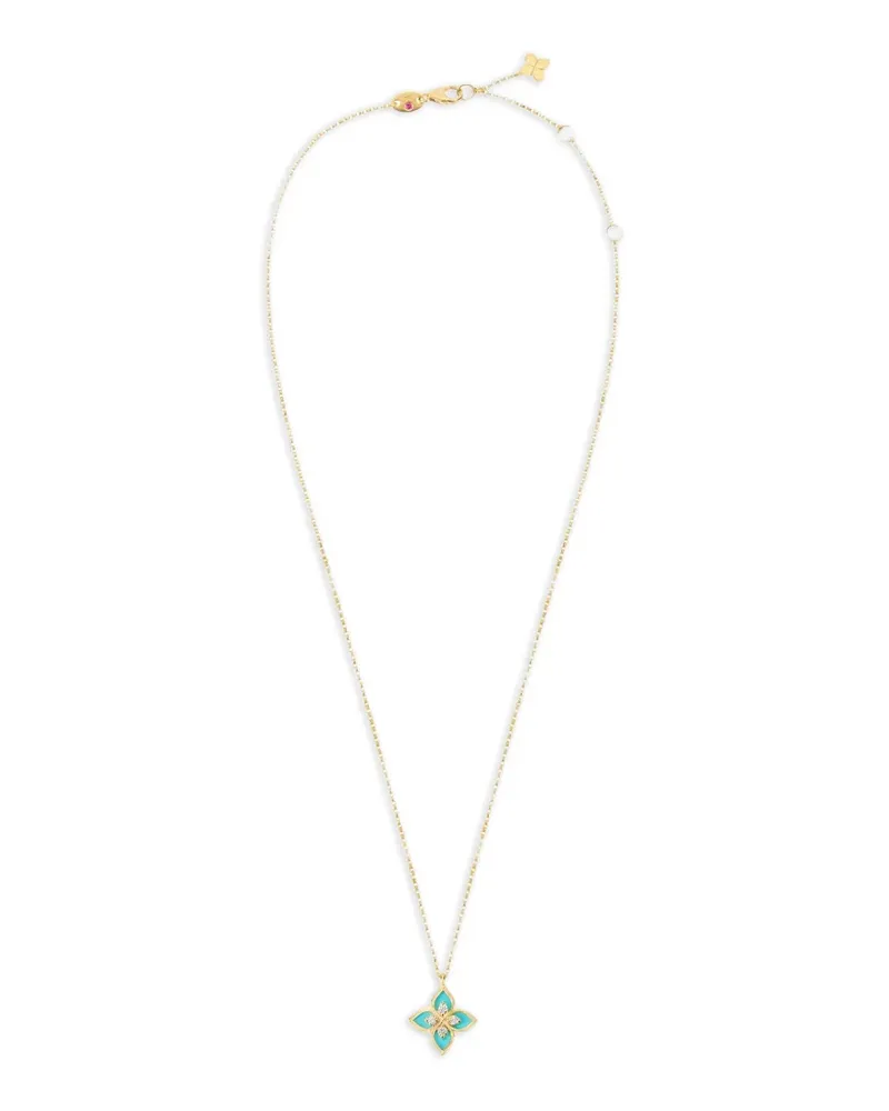 Roberto Coin Princess Flower Halskette mit Diamant - Gold Gold