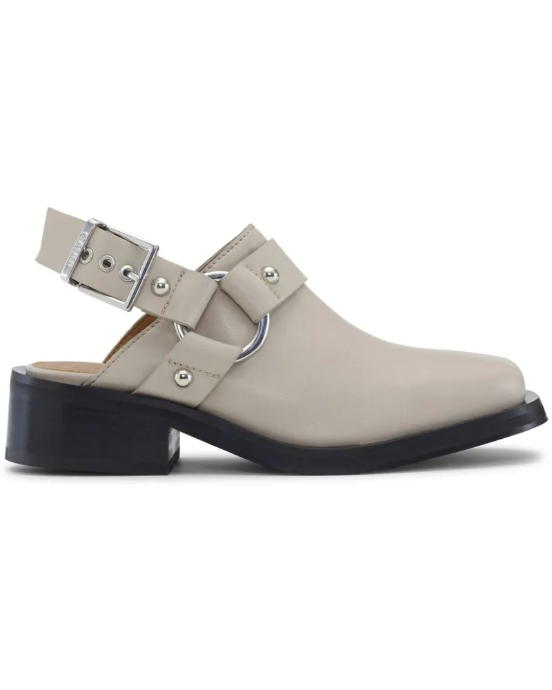 Ganni Slingback-Mules mit Nieten - Nude Nude