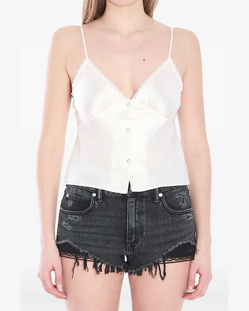 Alexander Wang Top mit Spitzenborte - Weiß Weiß