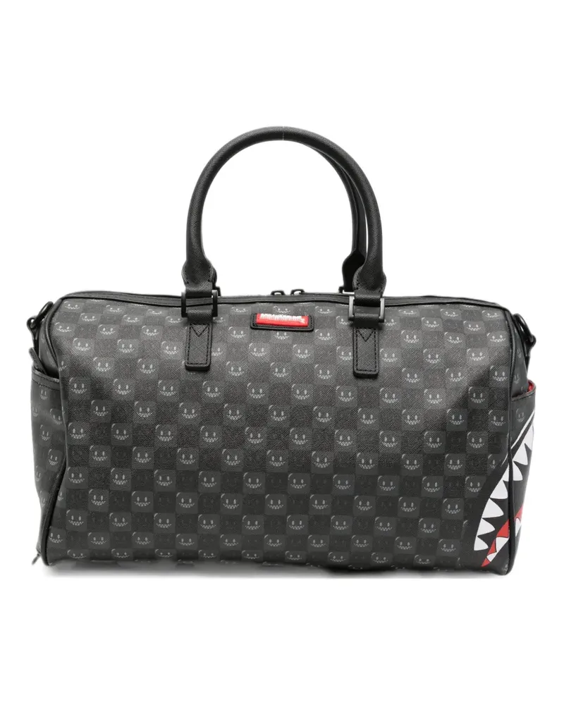 Sprayground check-print shark-motif tote bag - Schwarz Schwarz