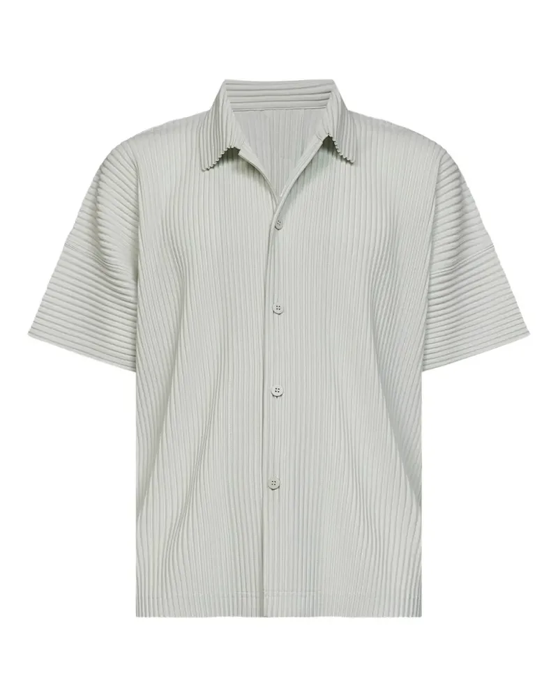 Issey Miyake pleated short-sleeve shirt - Grau Grau