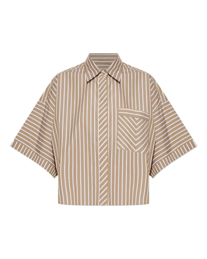 Rag & Bone Marin striped short-sleeve shirt - Nude Nude