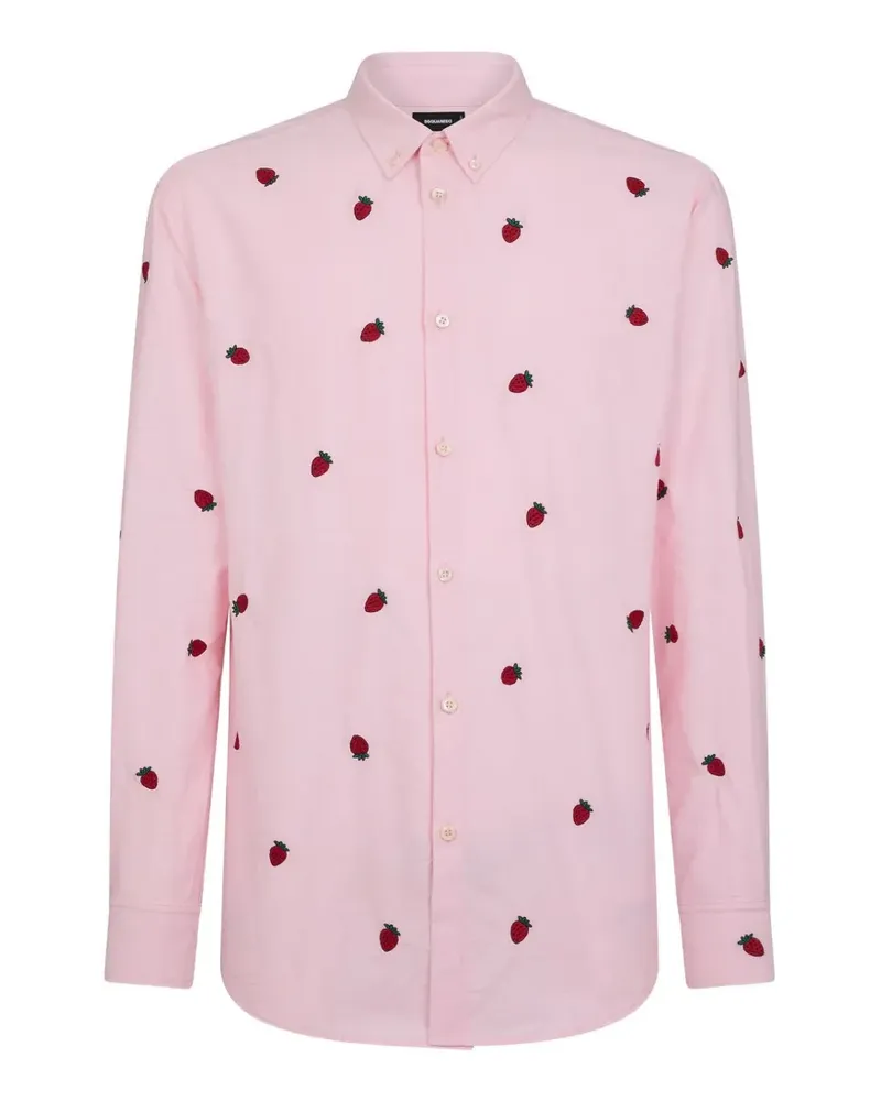 Dsquared2 T-Shirt mit Erdbeerstickerei - Rosa Rosa