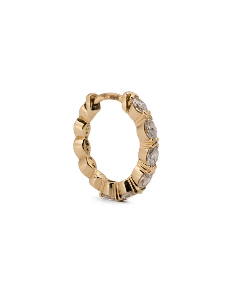 Jacquie Aiche Mini 14kt Gelbgoldcreolen mit Diamant Gold