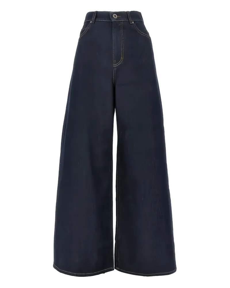 Max Mara Jeans mit weitem Bein - Blau Blau
