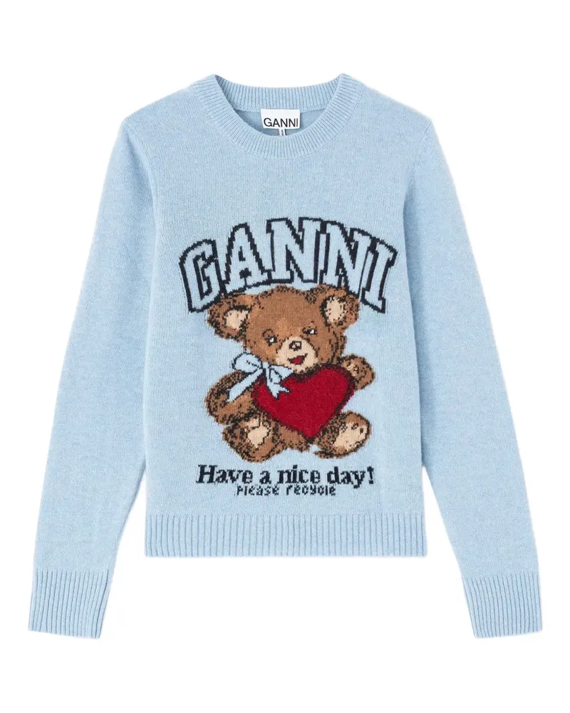 Ganni Pullover mit Teddy - Blau Blau