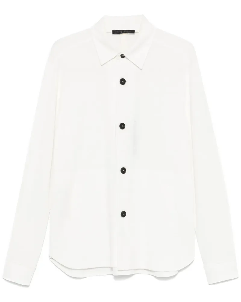 Harris Wharf London Hemdjacke mit Wabenmuster - Weiß Weiß