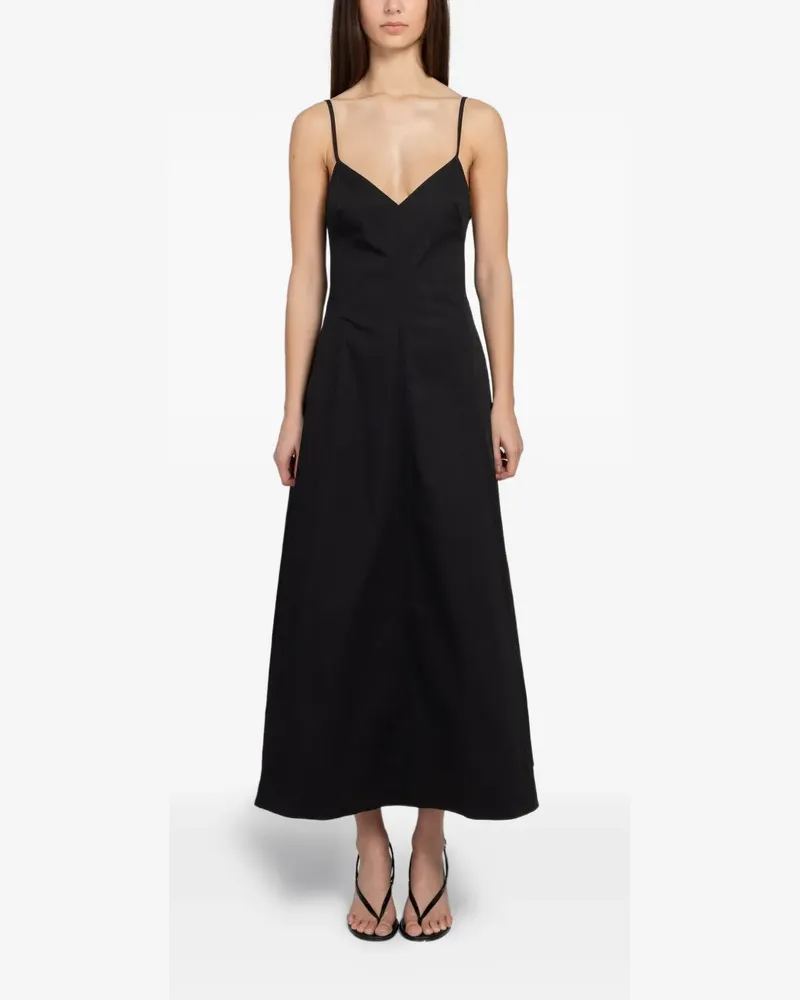 St. Agni Kleid mit Spaghettiträgern - Schwarz Schwarz
