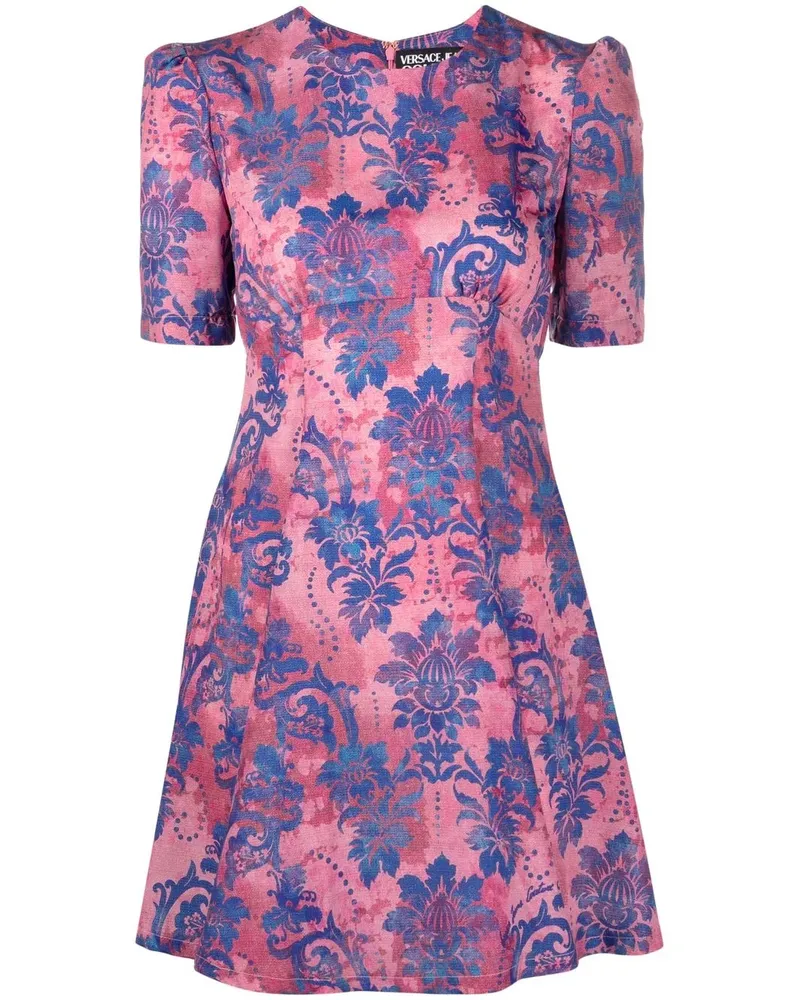 Versace Jeans Ausgestelltes Minikleid mit Blumen-Print - Rosa Rosa