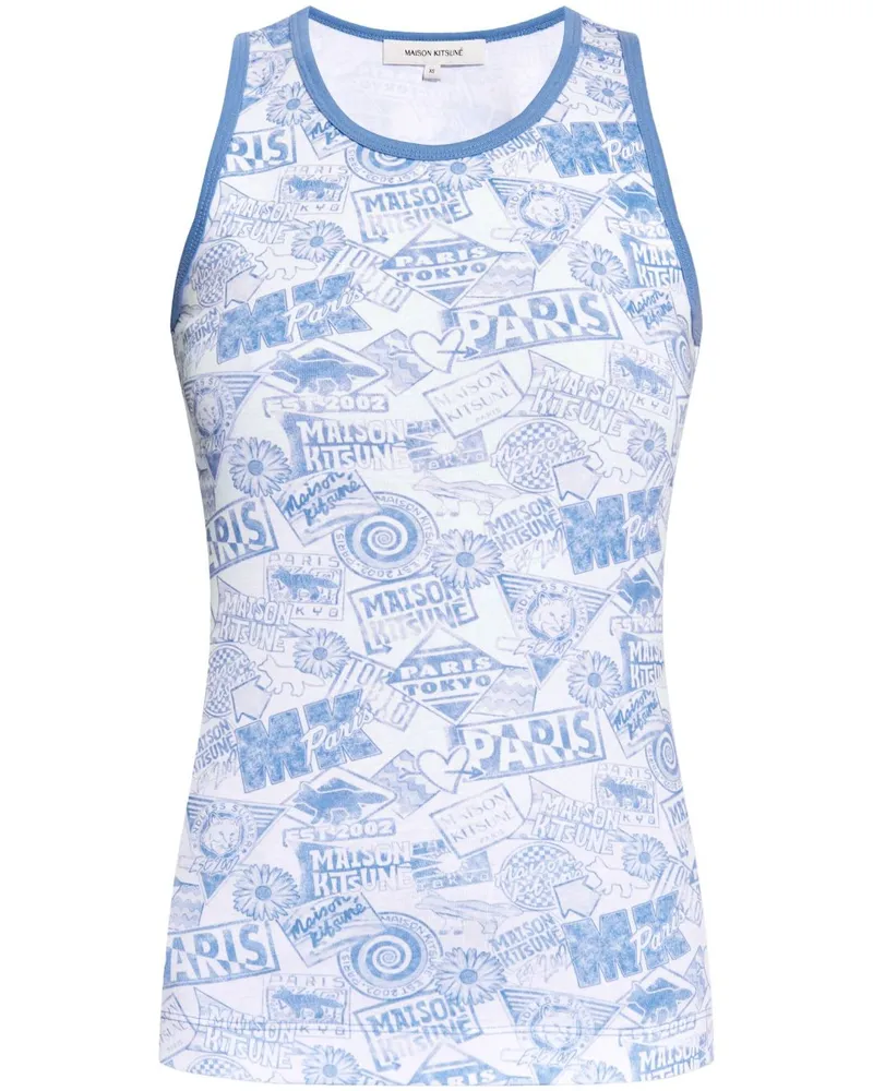 Kitsuné Surf Collage Tanktop - Blau Blau