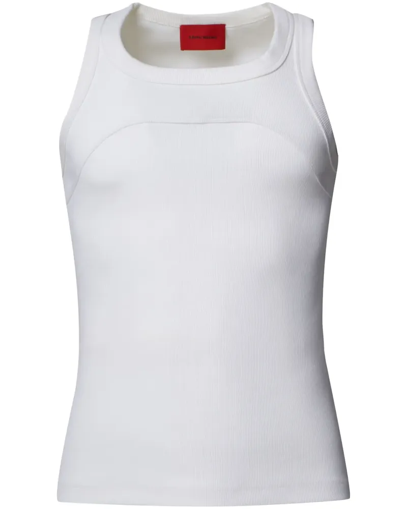 A Better Mistake Geripptes Exposed Tanktop - Weiß Weiß