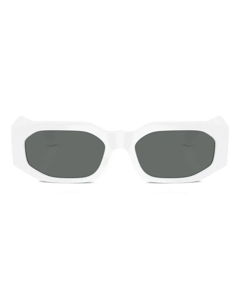 Versace Sonnenbrille mit geometrischem Gestell - Weiß Weiß