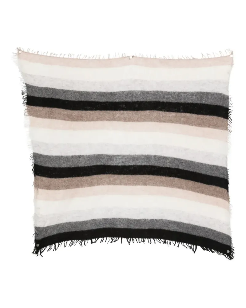 Faliero Sarti Little Strippy striped cashmere scarf - Nude Nude
