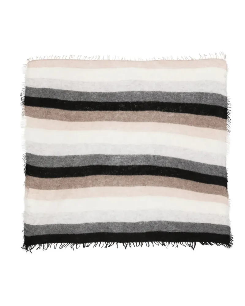 Faliero Sarti Little Strippy striped cashmere scarf - Nude Nude