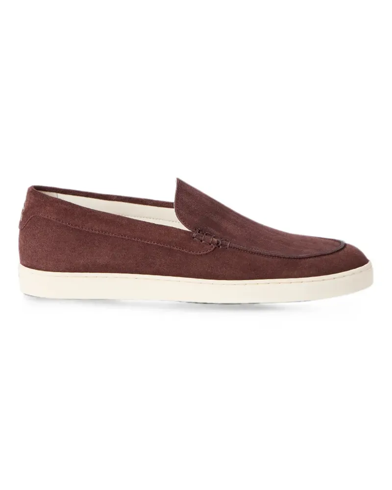 Brunello Cucinelli Loafer aus Wildleder mit Zickzackmuster - Braun Braun