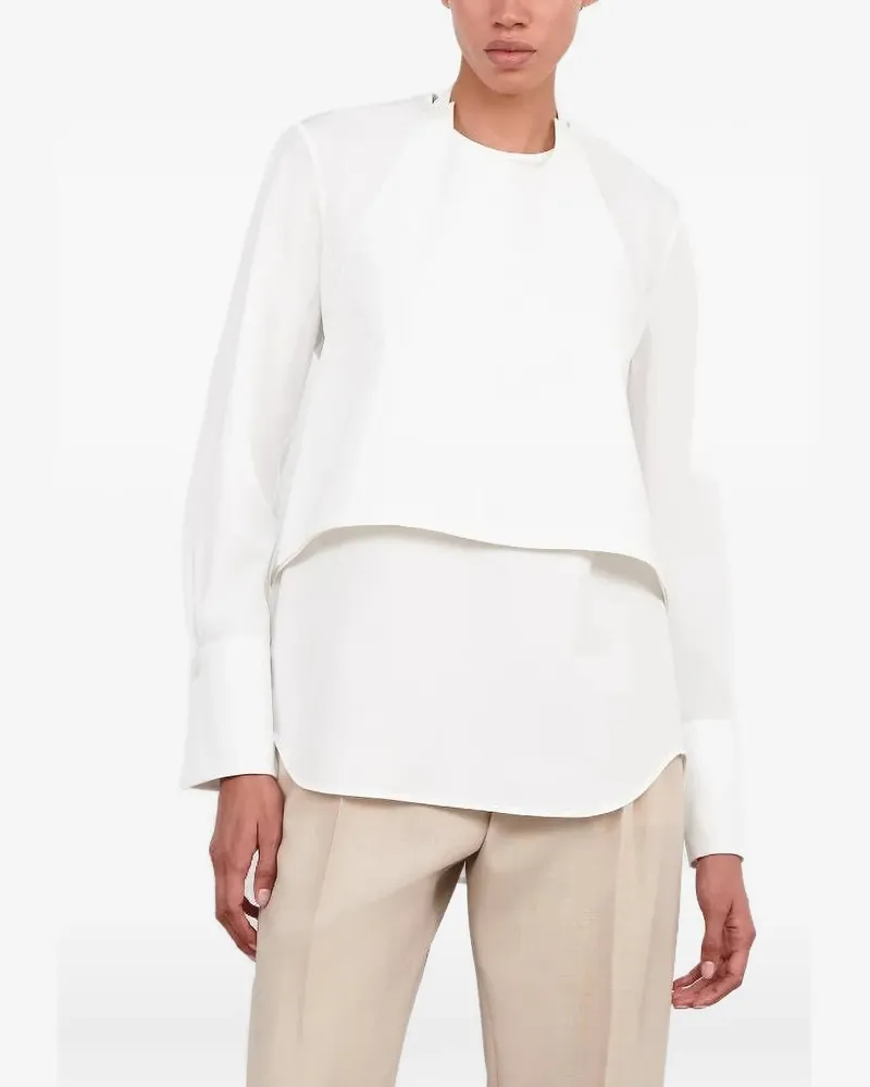 WARDROBE.NYC layered buckle-strap blouse - Weiß Weiß