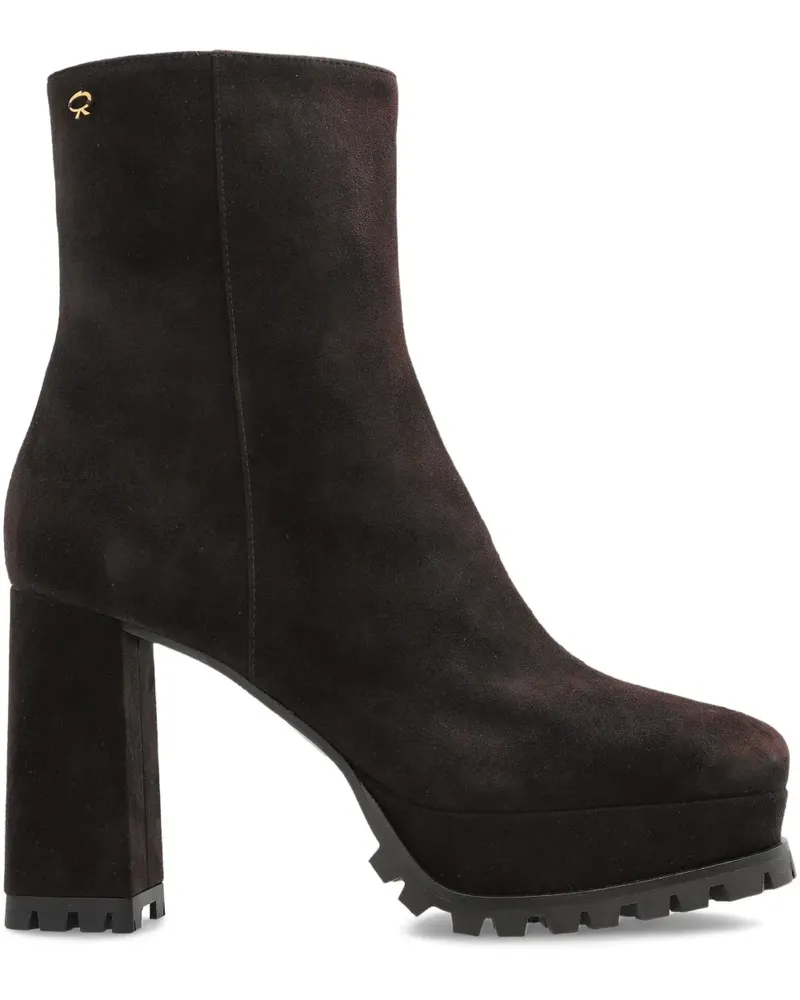 Gianvito Rossi Harlem Plateau-Stiefeletten mit Blockabsatz 70mm - Schwarz Schwarz