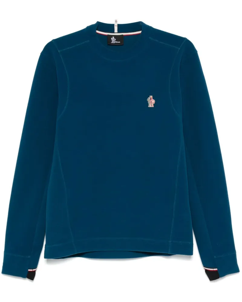 Moncler Sweatshirt mit Logo-Applikation - Blau Blau