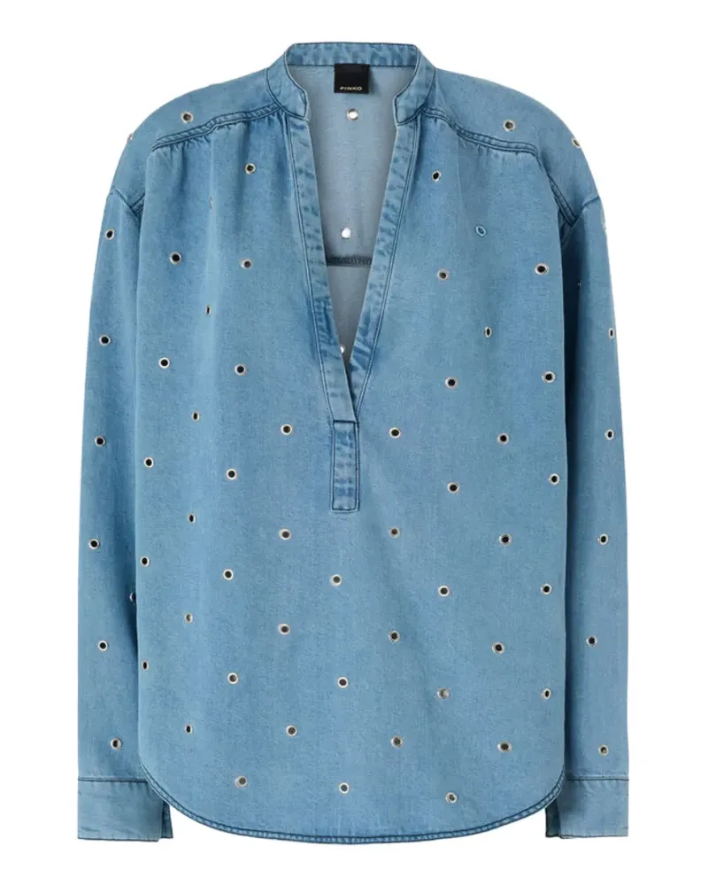 Pinko Top mit V-Ausschnitt - Blau Blau